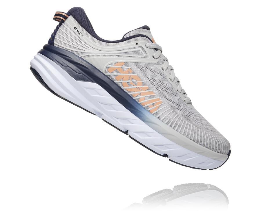 Hoka One One Koşu Ayakkabısı Kadın Gri/Siyah - Bondi 7 - MH6370425